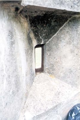 Click to enlarge Betchworth Mobilisation Centre: Loopholes in the gorge wall have inset steel plates to reinforce them.