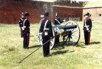 The Portsdown Artillery Volunteers with the 16pr R.M.L. outside Fort Nelson in 1987