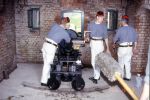 The Portsdown Artillery Volunteers firing the 32pr S.B.B.L. in the North Caponier at Fort Nelson: Loading the gun