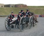 Fort Nelson, The Portsdown Artillery Volunteers with the 16pr RML field gun, horse drawn.