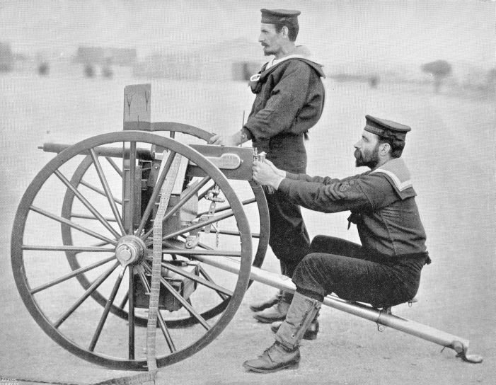 Maxim Machine Gun on Naval infantry Carriage