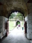 The Nothe Fort: Weymouth: Dorset:  Looking out of the fort from the entrance tunnel.
