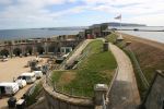 The Nothe Fort: Weymouth: Dorset: View along the gorge of the fort.