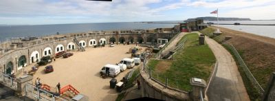 The Nothe Fort: Weymouth: Dorset: Panoramic view from the ramparts