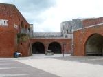 Point Battery and Barracks: Old Portsmouth: Hampshire: Round Tower and North Bastion with North barrrack casemates on the right.