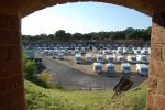 Fort Rowner: Gosport: Hampshire:  A view out of the Haxo casemate on the keep, looking across the parade. (Chris Rayner)
