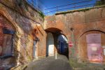 Fort Rowner: Gosport: Hampshire:  Main magazine and shell store with entrance to the tunnel to the south caponier