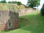 Sandown Barrack Battery: Isle of Wight:  West flank with right caponier