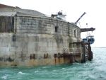 Spitbank Fort: Spithead: Portsmouth: Approaching the fort from the east