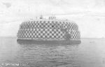 Spitbank Fort: Spithead: Portsmouth: The fort in the early 1900s with its distinctive chequer-plate camouflage pattern
