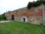 Stokes Bay Lines: Gosport: East (left) face gunports (The middle on has been converted to a door and the merlons have been removed. 