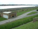 Tibury Fort: Thames defences:  West Gun Line form West Bastion (Looking West).