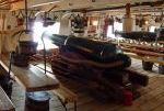 HMS Warrior 1860: Portsmouth Hampshire: The  main gun deck