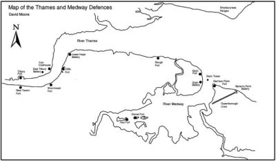 Map of the Thames and Medway defences