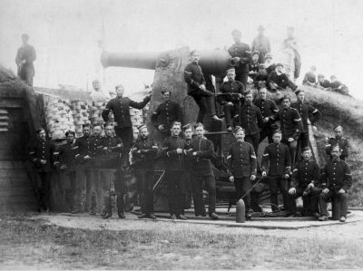 Moncrieff Mounting for 64pr R.M.L. at Shoeburyness Gunnery course