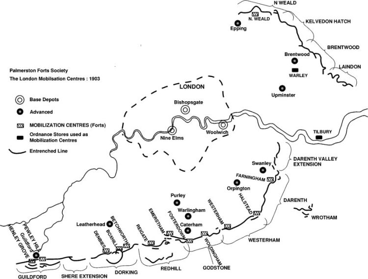 plan of London Mobilsation Centres