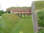 Fort Nelson: The west gorge ditch, bridge and redan.