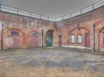 Fort Brockhurst 2013: North shoulder, Magazine and shell stores beneath the gun ramp
