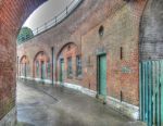 Fort Brockhurst 2013: South shoulder with magazine and officers' casemates