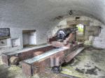 Fort Brockhurst 2013: Haxo casemate with 64pr RML of 64cwt.