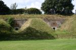 Hilsea Lines, west demi-bastion gunports and merlons.