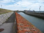 Kings Bastion and Long Curtain: Portsmouth; View south along the berm and moat 
